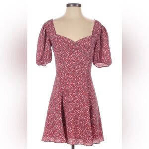 French Connection red floral dress - size 4 / small - sweetheart neckline